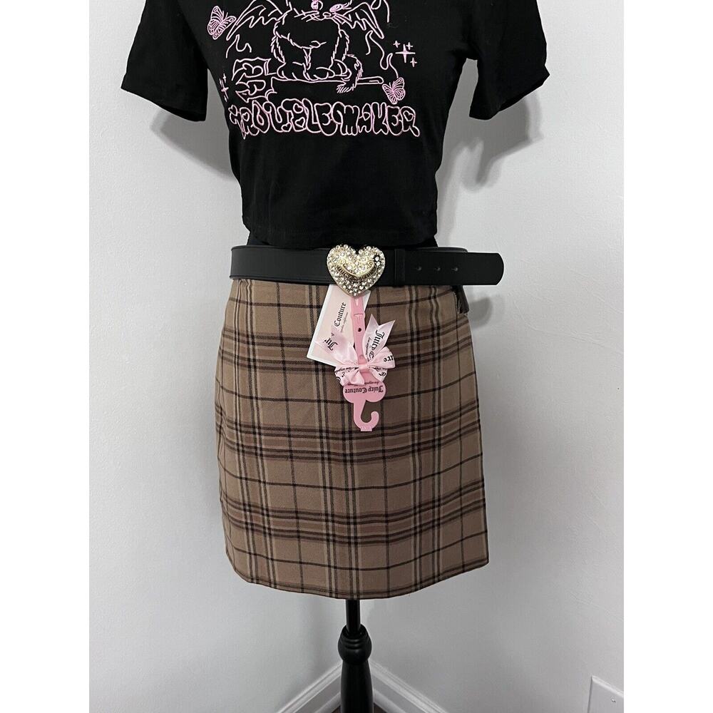 Juicy Couture Black Belt Gold Heart Buckle L/XL‎ NWT Bling Y2K Style Rhinestones